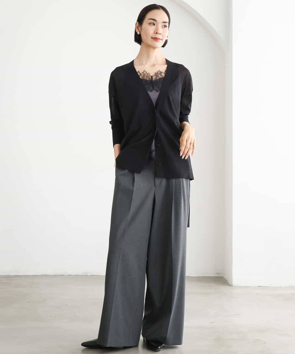 FMKJD22150 MICHEL KLEIN(ミッシェルクラン) [レイヤードスタイルにおすすめ]レースキャミソール アイボリー