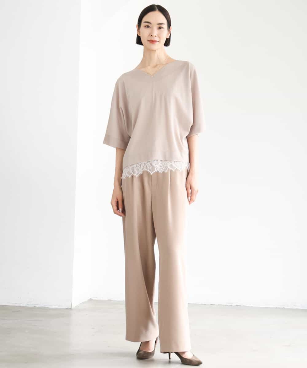 FMKJD22150 MICHEL KLEIN(ミッシェルクラン) [レイヤードスタイルにおすすめ]レースキャミソール アイボリー