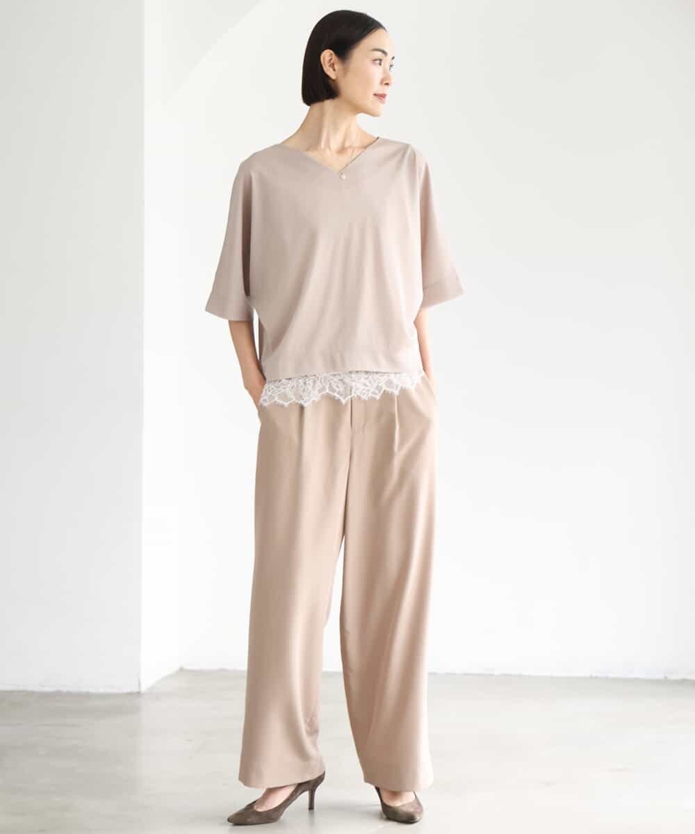 FMKJD22150 MICHEL KLEIN(ミッシェルクラン) [レイヤードスタイルにおすすめ]レースキャミソール アイボリー