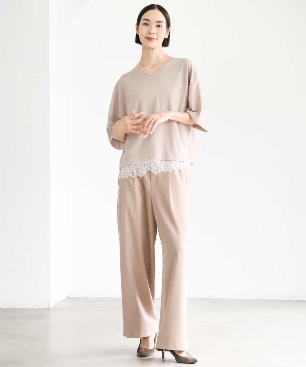 FMKJD22150 MICHEL KLEIN(ミッシェルクラン) [レイヤードスタイルにおすすめ]レースキャミソール アイボリー