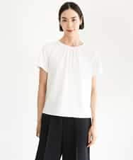 FMKJD23150 MICHEL KLEIN(ミッシェルクラン) ギャザーネックジョーゼットカットソー ラベンダー