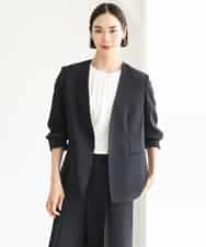 FMKJD23150 MICHEL KLEIN(ミッシェルクラン) ギャザーネックジョーゼットカットソー ラベンダー
