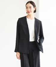 FMKJD23150 MICHEL KLEIN(ミッシェルクラン) ギャザーネックジョーゼットカットソー ラベンダー