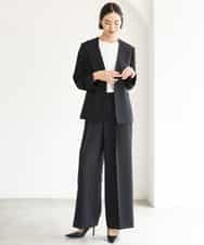 FMKJD23150 MICHEL KLEIN(ミッシェルクラン) ギャザーネックジョーゼットカットソー ラベンダー