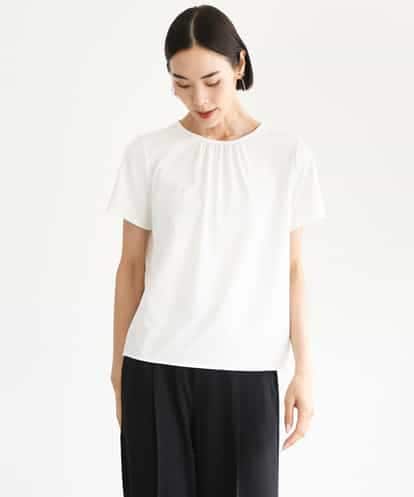 FMKJD23150 MICHEL KLEIN ギャザーネックジョーゼットカットソー