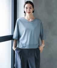 FMKJD31170 MICHEL KLEIN(ミッシェルクラン) ドルマンVネックトップス グリーン