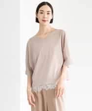 FMKJD31170 MICHEL KLEIN(ミッシェルクラン) ドルマンVネックトップス ベージュ