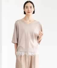 FMKJD31170 MICHEL KLEIN(ミッシェルクラン) ドルマンVネックトップス ベージュ