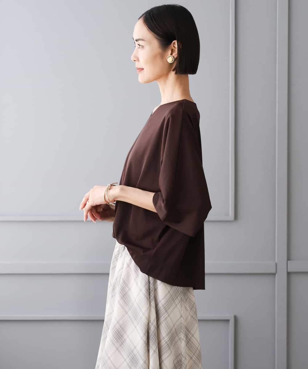 FMKJD31170 MICHEL KLEIN(ミッシェルクラン) ドルマンVネックトップス ベージュ