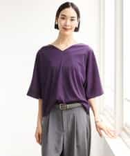 FMKJD31170 MICHEL KLEIN(ミッシェルクラン) ドルマンVネックトップス ベージュ