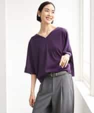 FMKJD31170 MICHEL KLEIN(ミッシェルクラン) ドルマンVネックトップス ベージュ