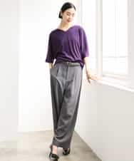 FMKJD31170 MICHEL KLEIN(ミッシェルクラン) ドルマンVネックトップス ベージュ