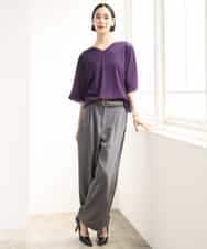 FMKJD31170 MICHEL KLEIN(ミッシェルクラン) ドルマンVネックトップス ベージュ