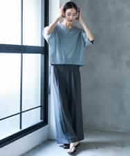 FMKJD31170 MICHEL KLEIN(ミッシェルクラン) ドルマンVネックトップス ベージュ
