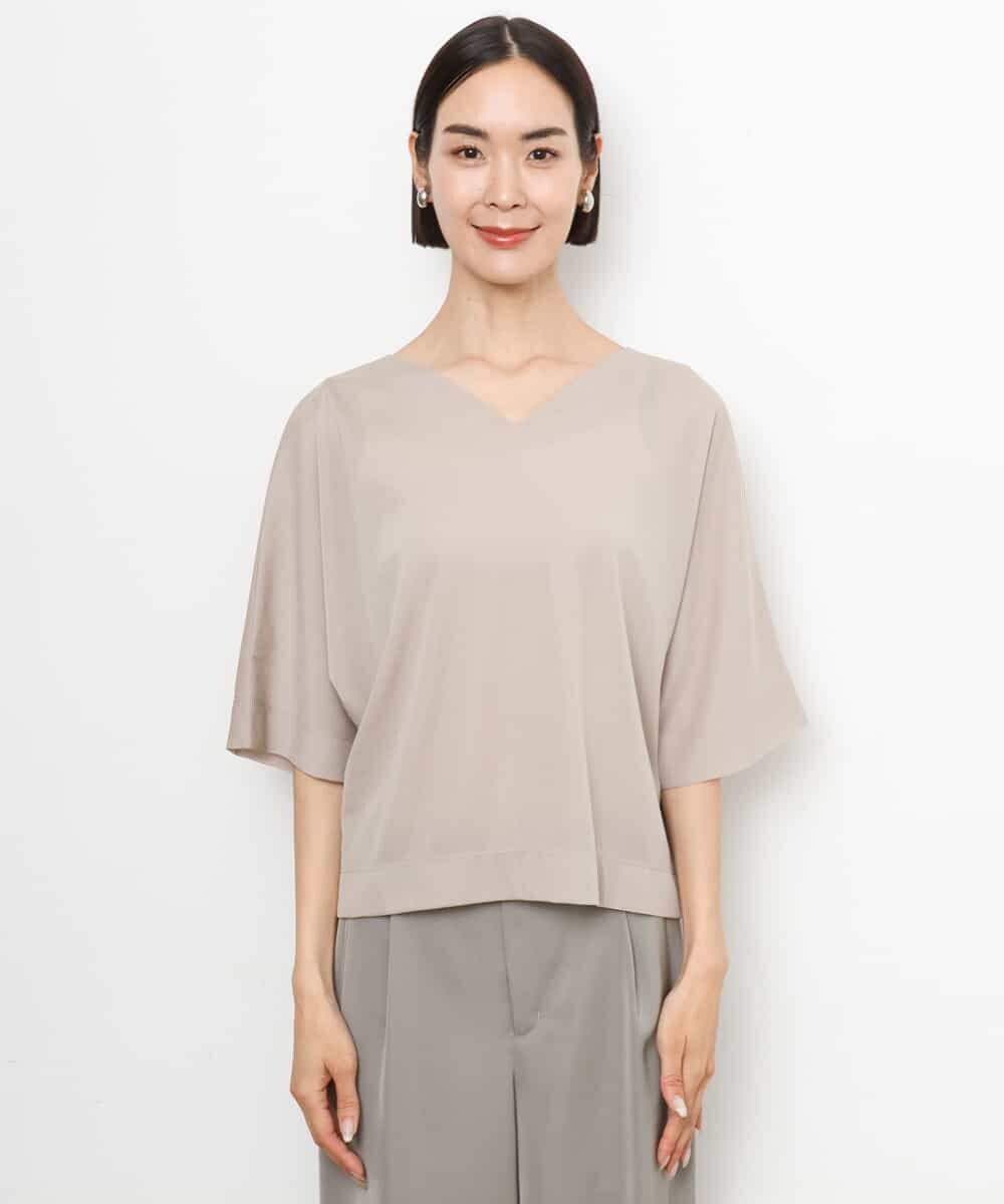 FMKJD31170 MICHEL KLEIN(ミッシェルクラン) ドルマンVネックトップス ベージュ