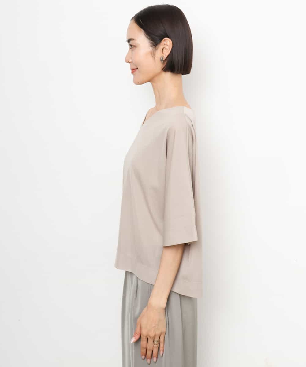FMKJD31170 MICHEL KLEIN(ミッシェルクラン) ドルマンVネックトップス ベージュ