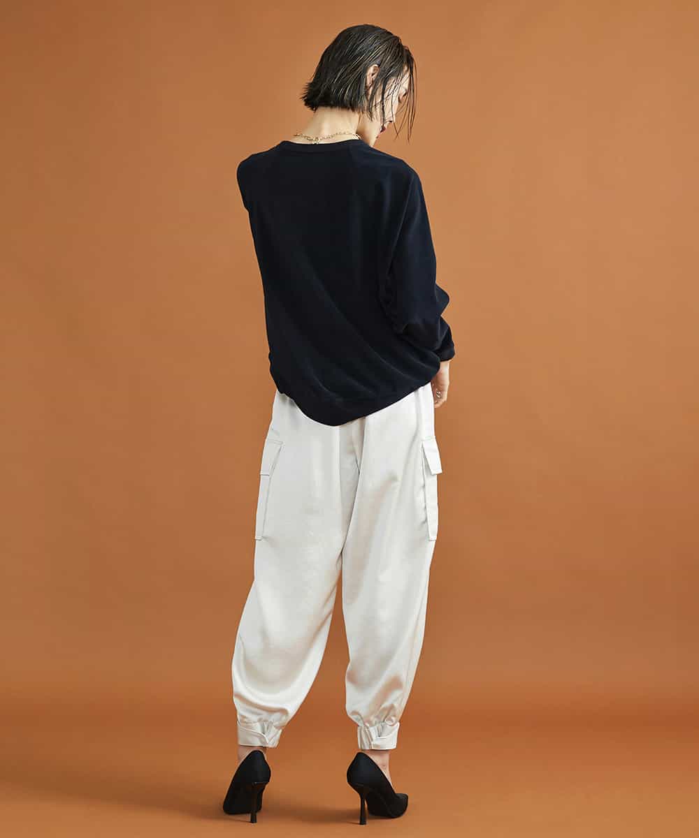 FMKJS01190 MICHEL KLEIN(ミッシェルクラン) マイクロパイルロングスリーブカットソー ブラック(94)