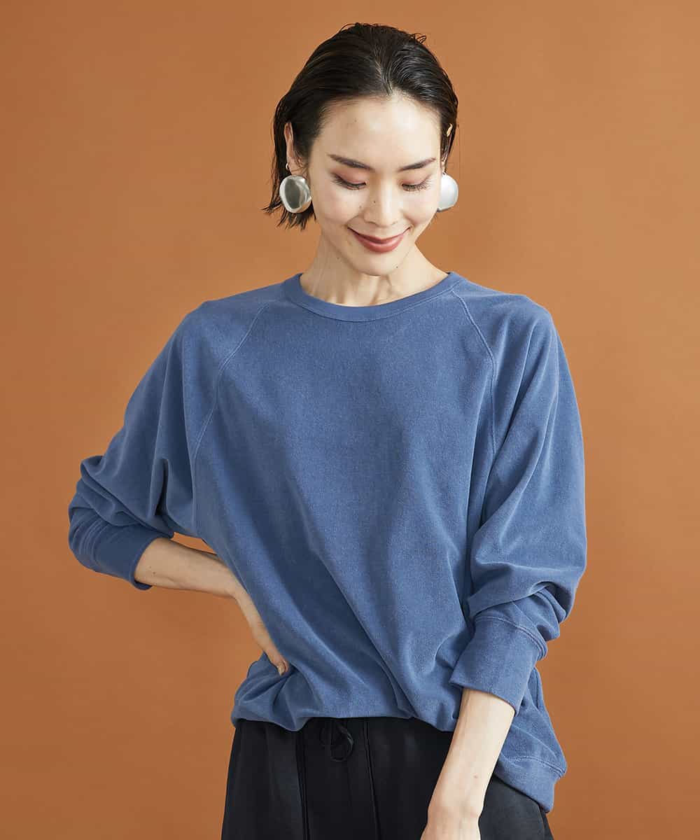FMKJS01190 MICHEL KLEIN(ミッシェルクラン) マイクロパイルロングスリーブカットソー ブラック(94)