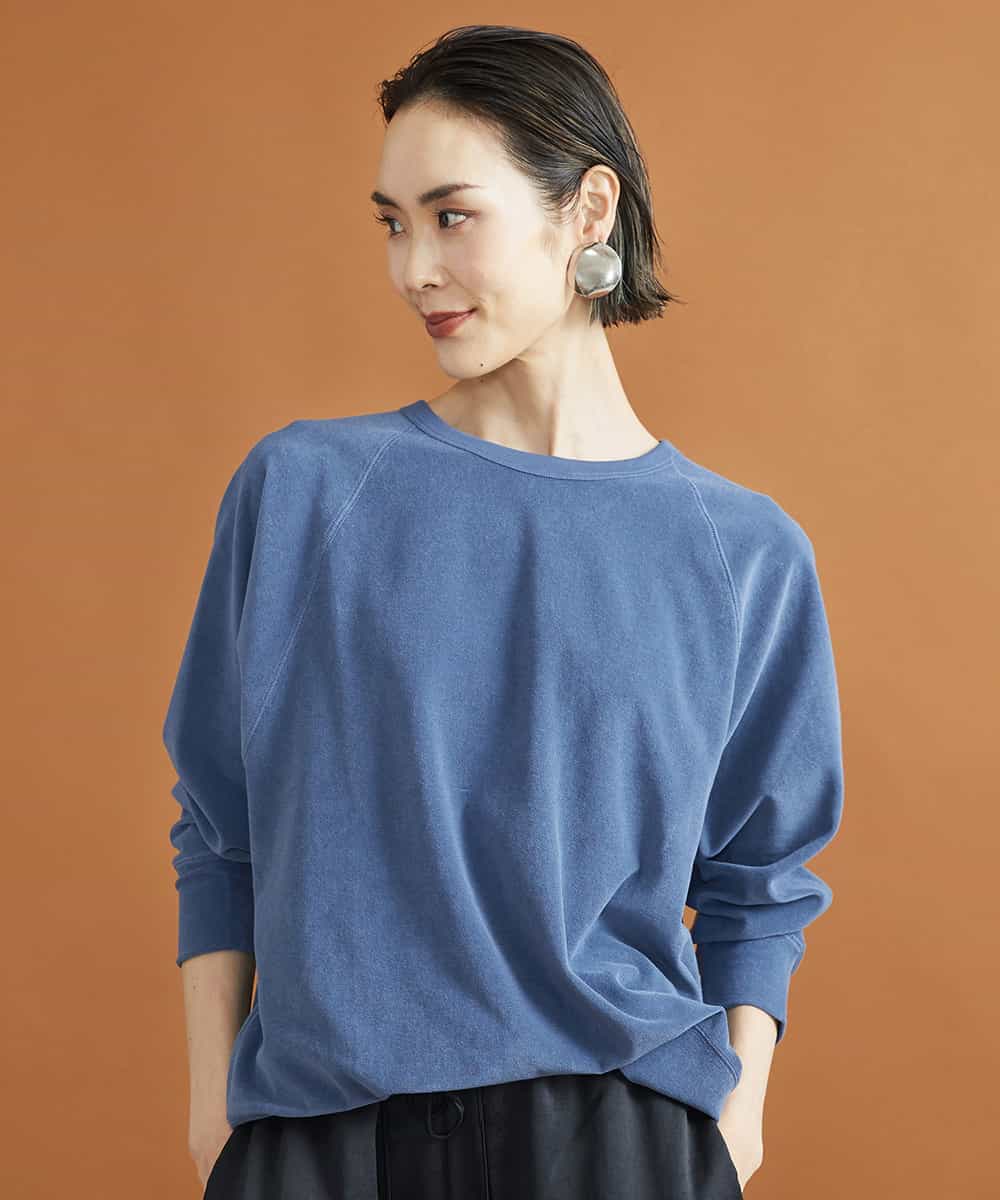 FMKJS01190 MICHEL KLEIN(ミッシェルクラン) マイクロパイルロングスリーブカットソー ブラック(94)