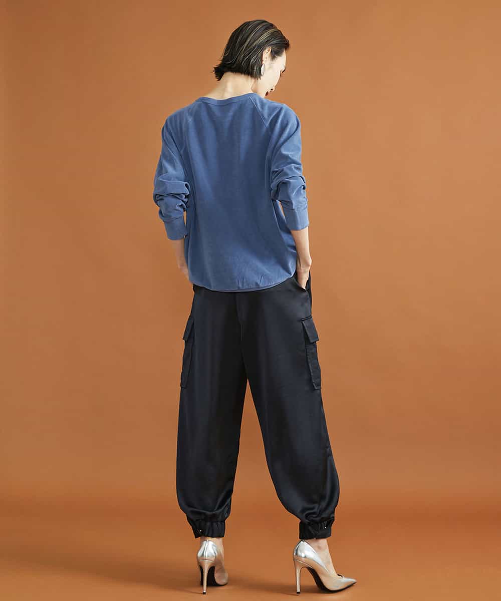 FMKJS01190 MICHEL KLEIN(ミッシェルクラン) マイクロパイルロングスリーブカットソー ブラック(94)