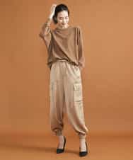 FMKJS01190 MICHEL KLEIN(ミッシェルクラン) マイクロパイルロングスリーブカットソー ブラック(94)