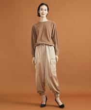 FMKJS01190 MICHEL KLEIN(ミッシェルクラン) マイクロパイルロングスリーブカットソー ブラック(94)