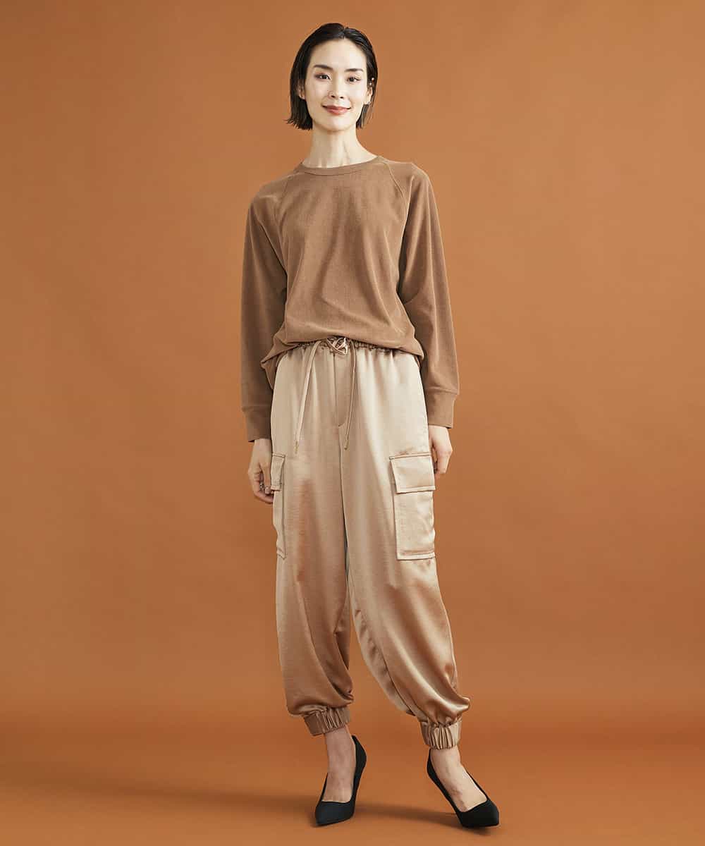 FMKJS01190 MICHEL KLEIN(ミッシェルクラン) マイクロパイルロングスリーブカットソー ブラック(94)