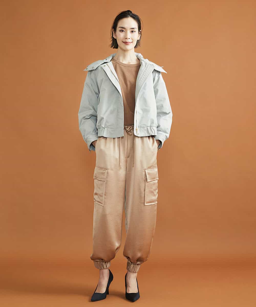 FMKJS01190 MICHEL KLEIN(ミッシェルクラン) マイクロパイルロングスリーブカットソー ブラック(94)