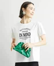FMKJS02120 MICHEL KLEIN(ミッシェルクラン) フロッキーロゴプリントTシャツ ホワイト(90)