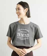 FMKJS02120 MICHEL KLEIN(ミッシェルクラン) フロッキーロゴプリントTシャツ ダークグレー(93)