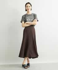 FMKJS02120 MICHEL KLEIN(ミッシェルクラン) フロッキーロゴプリントTシャツ ダークグレー(93)