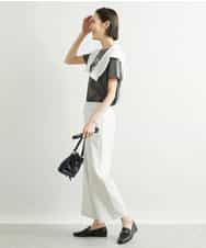 FMKJS02120 MICHEL KLEIN(ミッシェルクラン) フロッキーロゴプリントTシャツ ダークグレー(93)