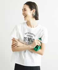FMKJS02120 MICHEL KLEIN(ミッシェルクラン) フロッキーロゴプリントTシャツ ダークグレー(93)