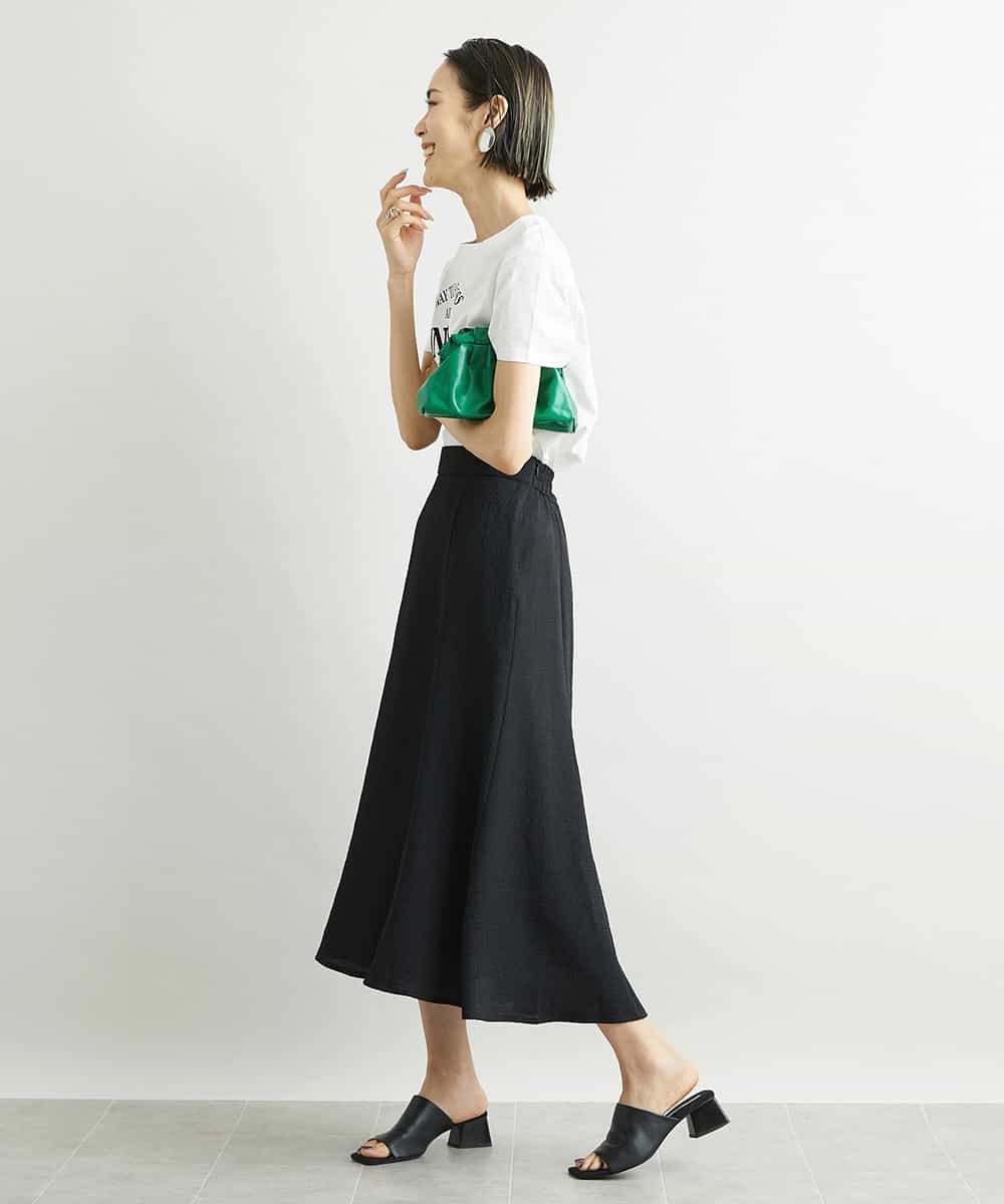 FMKJS02120 MICHEL KLEIN(ミッシェルクラン) フロッキーロゴプリントTシャツ ダークグレー(93)