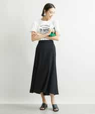 FMKJS02120 MICHEL KLEIN(ミッシェルクラン) フロッキーロゴプリントTシャツ ダークグレー(93)