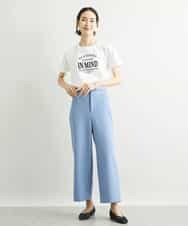 FMKJS02120 MICHEL KLEIN(ミッシェルクラン) フロッキーロゴプリントTシャツ ダークグレー(93)
