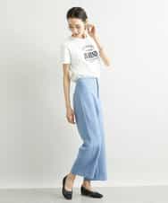 FMKJS02120 MICHEL KLEIN(ミッシェルクラン) フロッキーロゴプリントTシャツ ダークグレー(93)