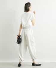 FMKJS02120 MICHEL KLEIN(ミッシェルクラン) フロッキーロゴプリントTシャツ ダークグレー(93)
