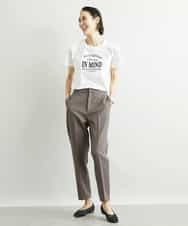 FMKJS02120 MICHEL KLEIN(ミッシェルクラン) フロッキーロゴプリントTシャツ ダークグレー(93)