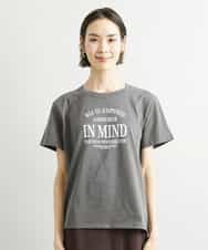 FMKJS02120 MICHEL KLEIN(ミッシェルクラン) フロッキーロゴプリントTシャツ ダークグレー(93)
