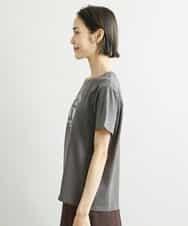 FMKJS02120 MICHEL KLEIN(ミッシェルクラン) フロッキーロゴプリントTシャツ ダークグレー(93)