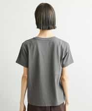 FMKJS02120 MICHEL KLEIN(ミッシェルクラン) フロッキーロゴプリントTシャツ ダークグレー(93)