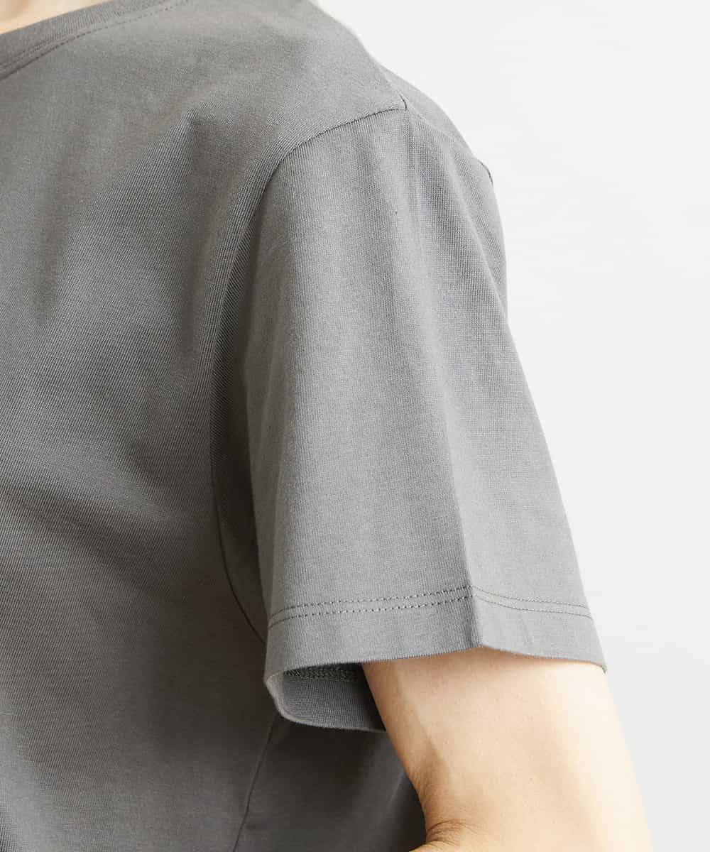 FMKJS02120 MICHEL KLEIN(ミッシェルクラン) フロッキーロゴプリントTシャツ ダークグレー(93)