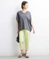 FMKJS35140 MICHEL KLEIN(ミッシェルクラン) [1枚着におすすめ]ドルマンスリーブVネックカットソー ダークグレー(93)