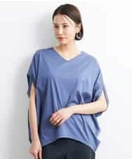 FMKJS35140 MICHEL KLEIN(ミッシェルクラン) [1枚着におすすめ]ドルマンスリーブVネックカットソー ダークグレー(93)