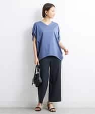FMKJS35140 MICHEL KLEIN(ミッシェルクラン) [1枚着におすすめ]ドルマンスリーブVネックカットソー ダークグレー(93)