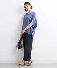 FMKJS35140 MICHEL KLEIN(ミッシェルクラン) [1枚着におすすめ]ドルマンスリーブVネックカットソー ダークグレー(93)