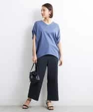 FMKJS35140 MICHEL KLEIN(ミッシェルクラン) [1枚着におすすめ]ドルマンスリーブVネックカットソー ダークグレー(93)