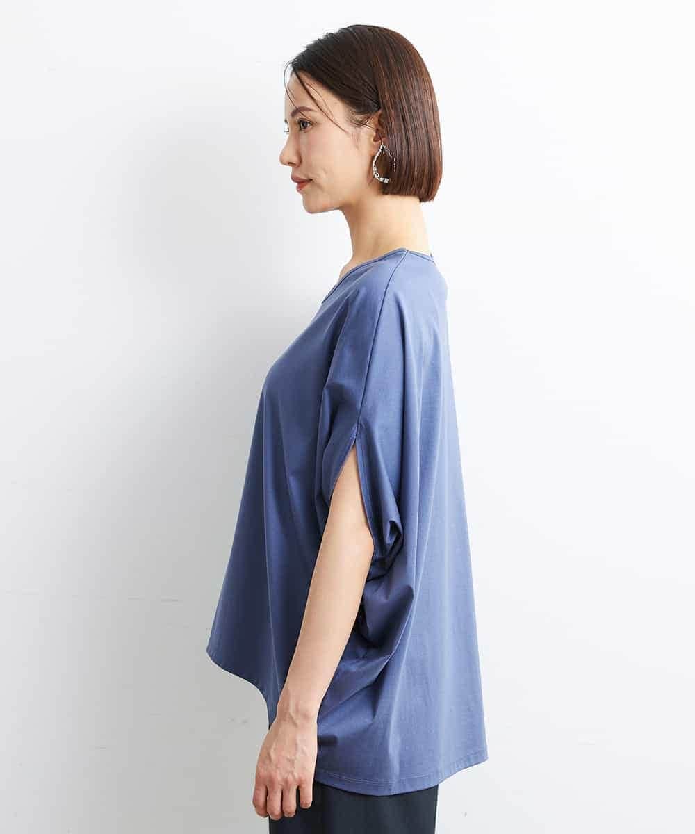 FMKJS35140 MICHEL KLEIN(ミッシェルクラン) [1枚着におすすめ]ドルマンスリーブVネックカットソー ダークグレー(93)