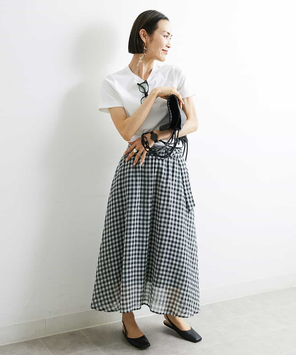 FMKJS40120 MICHEL KLEIN(ミッシェルクラン) [YURI KOBAYASHIコラボ]コットンスムースロゴTシャツ ホワイト(90)